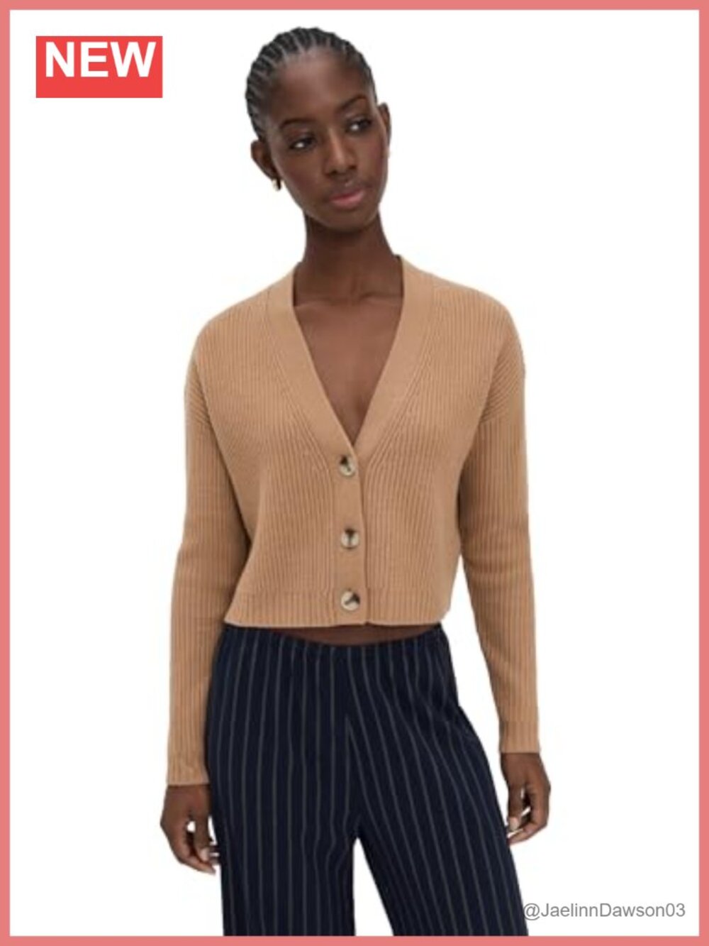 Ribbed Knit Cardigan V-Neck Button Front Dropped Shoulder Long Sleeve